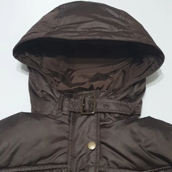 Barbour Nation Down Umber Brown Hooded Jacket - Picture 5 of 12